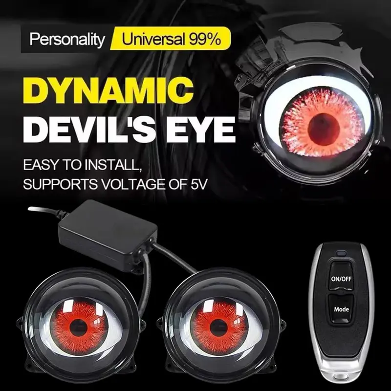 Synced Programmable Devil Eyes Lens with Remote