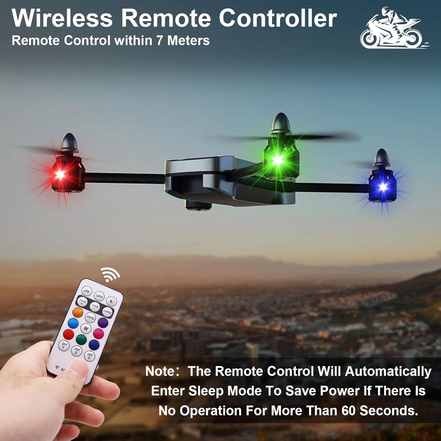 High-Brightness RGB LED Strobe Lights Wireless & Rechargeable
