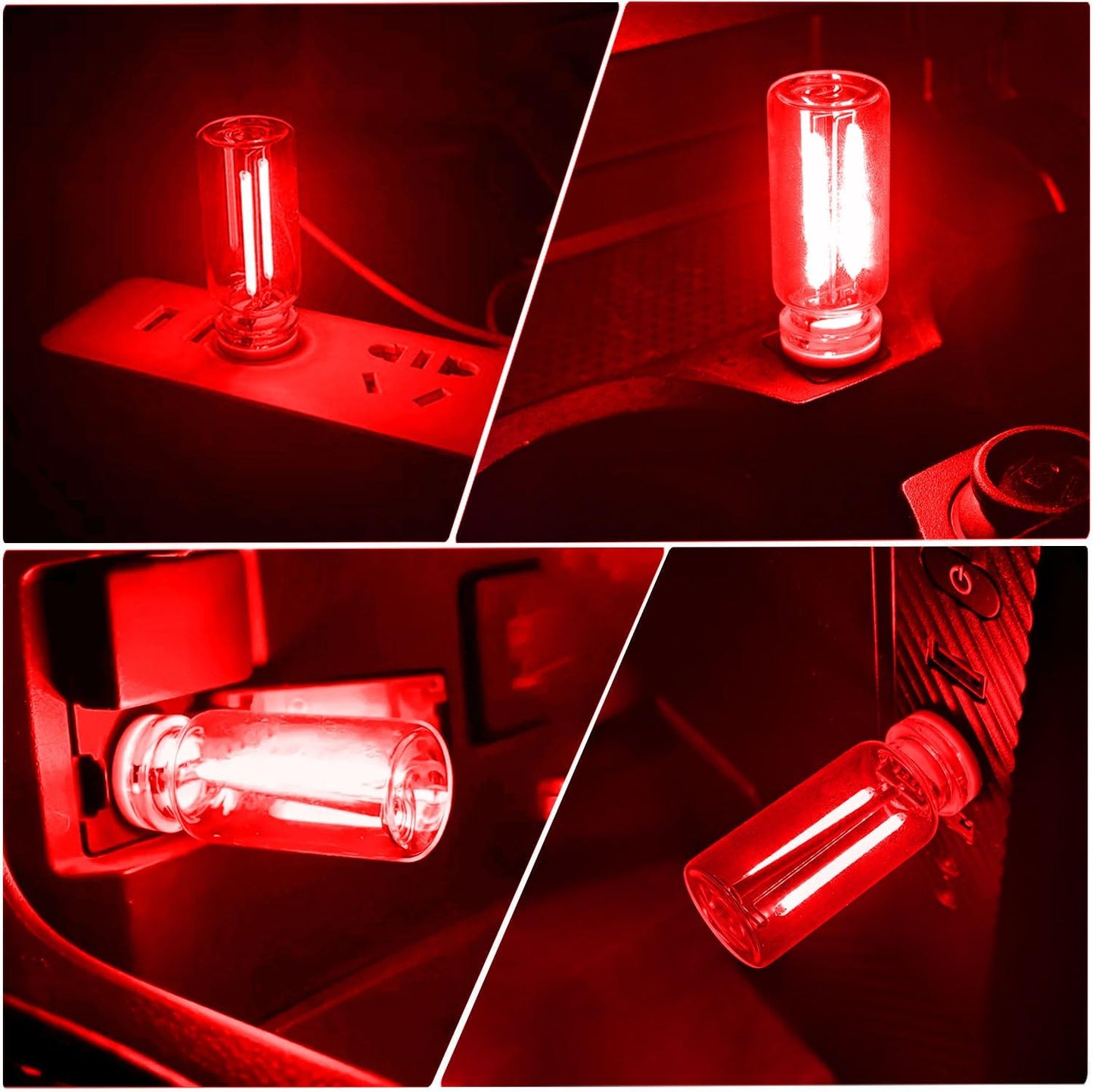 Car USB Touch Dimmable LED Light - Retro Glass Bottle Mini Night Lamp for Auto, Bedroom & Holiday Decor