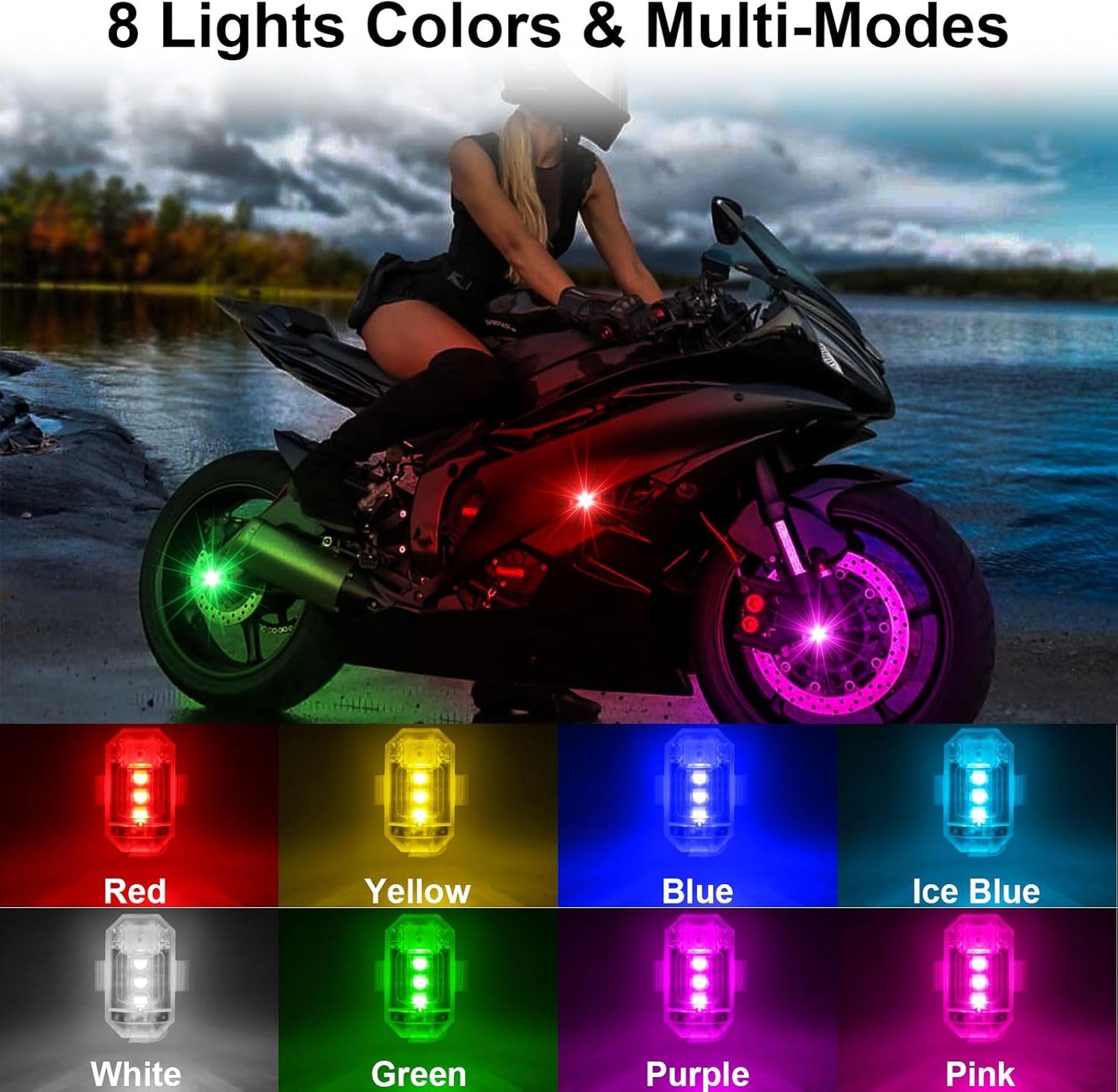 High-Brightness RGB LED Strobe Lights Wireless & Rechargeable