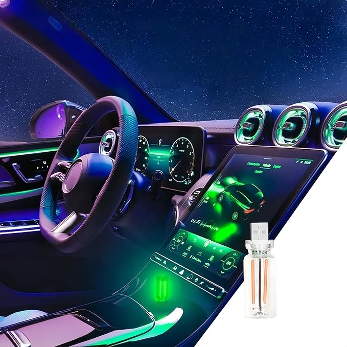 Car USB Touch Dimmable LED Light - Retro Glass Bottle Mini Night Lamp for Auto, Bedroom & Holiday Decor
