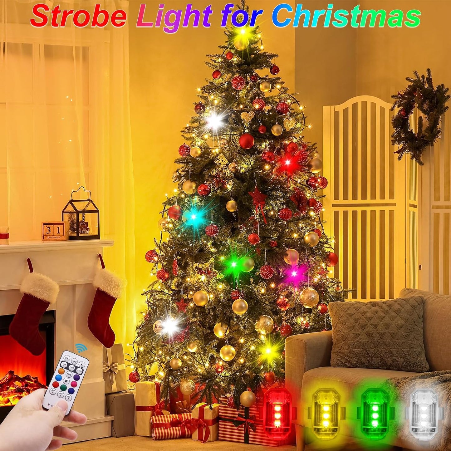 High-Brightness RGB LED Strobe Lights Wireless & Rechargeable