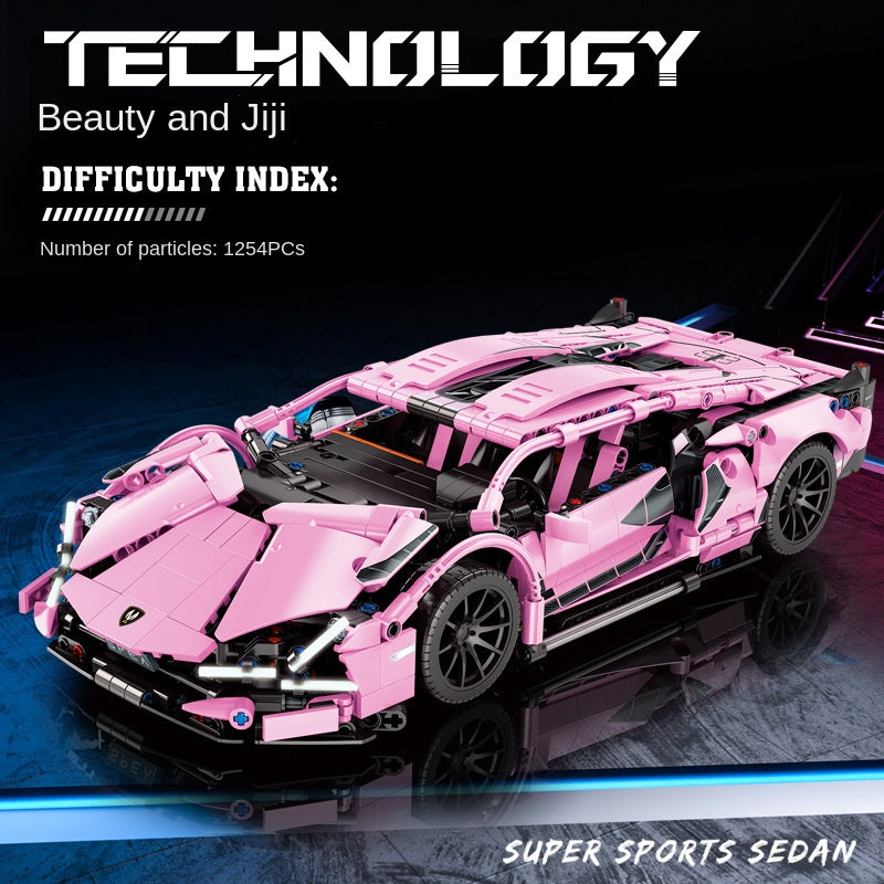 lamborghini sian fkp 37 building blocks pink colour compatible with lego