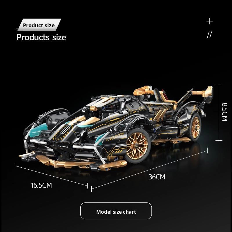 Lamborghini Golden Black Sports Concept Supercar Building Block 1:14 750 pcs