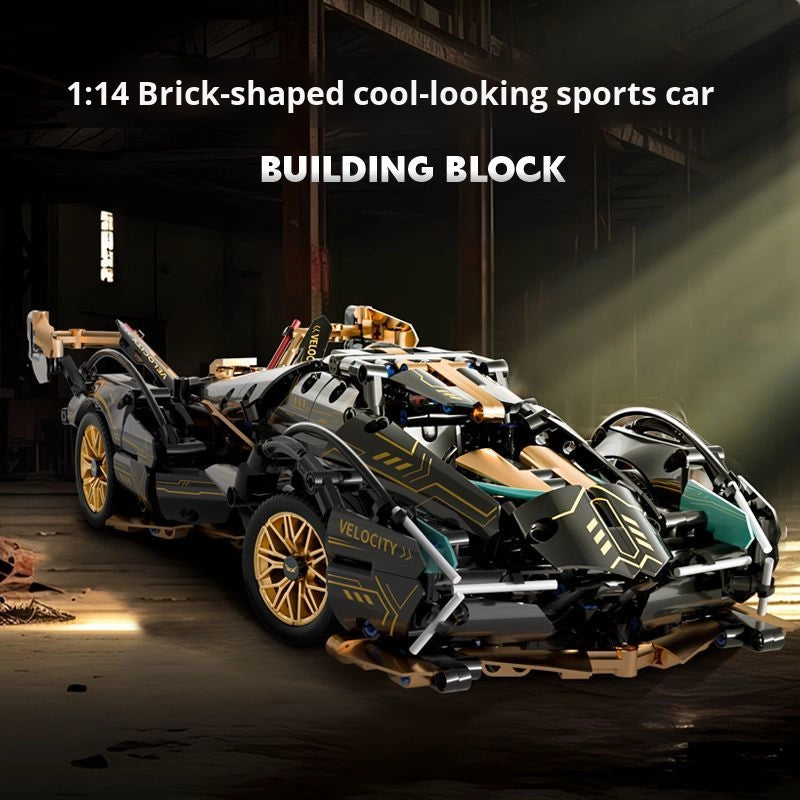 Lamborghini Golden Black Sports Concept Supercar Building Block 1:14 750 pcs