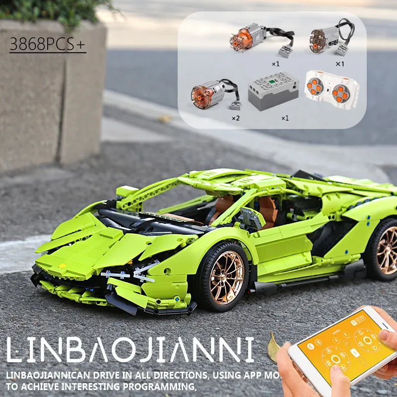 1: 8 Lamborghini Building Block Car Set