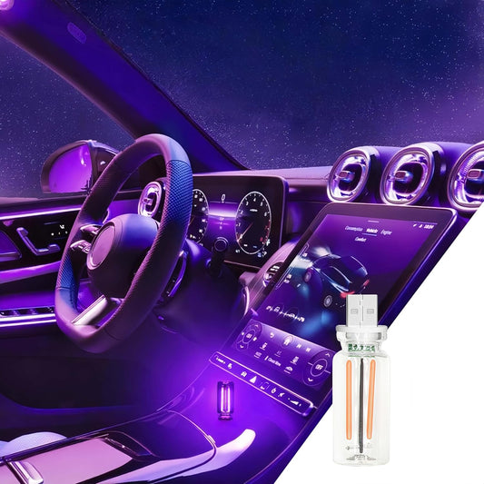 Car USB Touch Dimmable LED Light - Retro Glass Bottle Mini Night Lamp for Auto, Bedroom & Holiday Decor