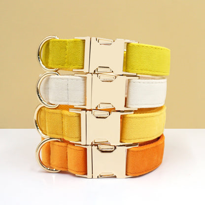 Luxury Velvet Dog Collar, Personalized Dog Collar,  Engraved Pet Name Metal Buckle,,Soft Adjustable Pet Collar